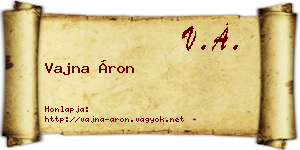 Vajna Áron névjegykártya