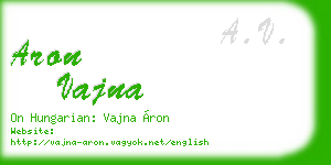 aron vajna business card