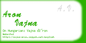 aron vajna business card